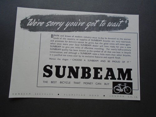 Vintage advert sunbeam the - ,