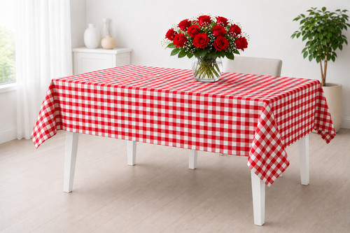Gingham tablecloth polycotton - gingham,