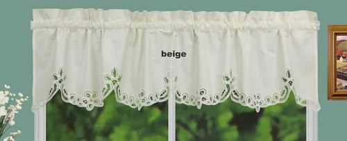 Beige battenburg lace kitchen - beige,