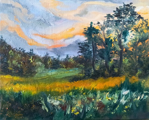 Impressionism sunset oil - impressionism,