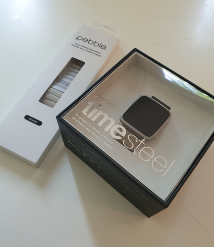 New pebble time steel - new,