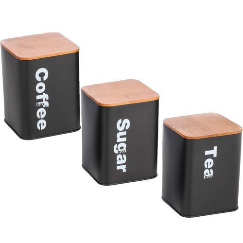 Black 3pc tea coffee - black,