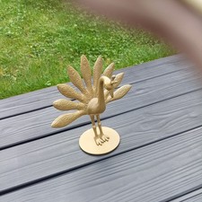 IKEA Decorative Gold Peacock Metal Ornament Art Deco Style Home Decor Figurine