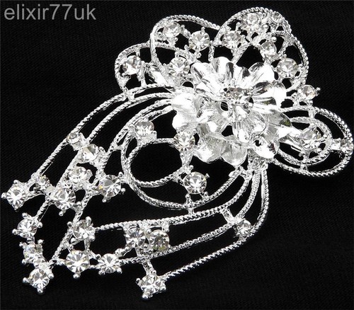 Large silver flower - 3.2",
