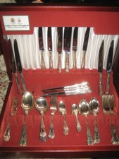 8 Place Setting Warriss (Sheffield) Silver Plate Kings Canteen Cutlery 68 Pieces