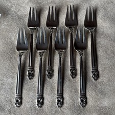 8 Royal Danish International Sterling Silver Salad Forks 6 3/8 Inches