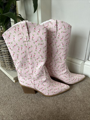 Ladies pink floral midcalf - floral,