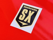 LAMBRETTA SX150 SX200 BLACK AND GOLD 65MM X 50MM SELF ADHESIVE STICKER
