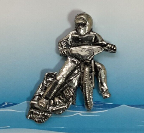 Speedway bike and rider silver - speedway,