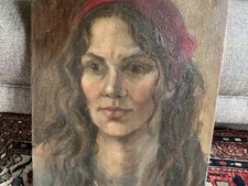 Vintage Oil Woman With