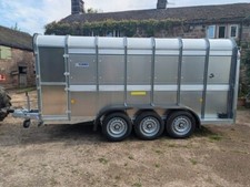 NEW Ifor Williams TA510 14ft tri axle cattle trailer with fold down front LEDS