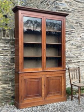 Tall Antique Mahogany Glazed Bookcase