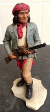Genuine Vintage 1989 Castagna Native American With Rifle Great Condition Indian