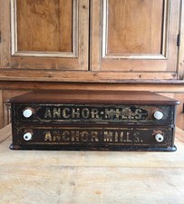 Antique Haberdashery Shop Display Drawers Anchor Mills Clark & Co Sewing Thread