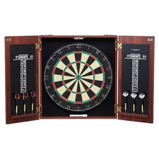 Dartboard and Cabinet Set Official Size Complete Accessory Steel Tip Dart