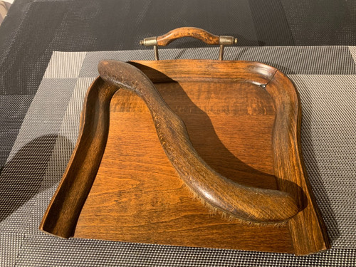 Antique wooden crumb tray - tray, &