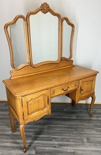Vintage Dressing Table with Mirror French Oak Louis Vanity Table Makeup LOT 4520