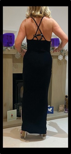 Black evening dress - black,