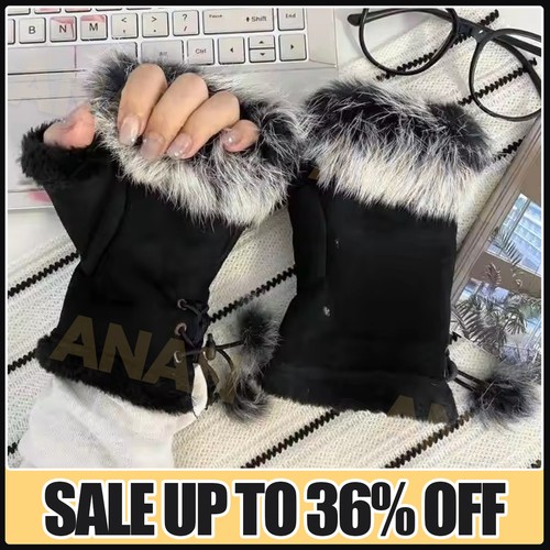 Women ladies faux fur - faux, leather