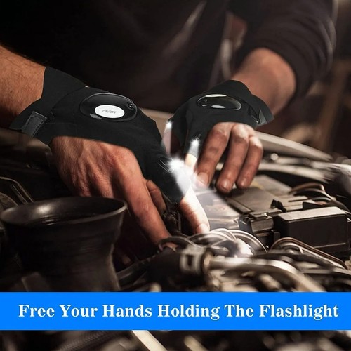 Flashlight half finger cotton - half,