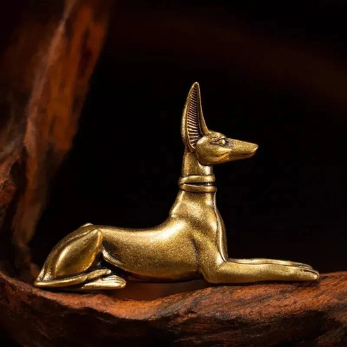 Brass egyptian dog - brass, statue