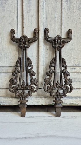 Pair victorian iron rail - pair, of