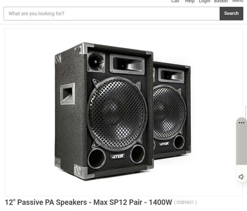 Passive pa speakers - 12’’,