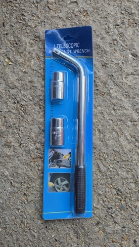 Telescopic wheel nut wrench - telescopic,
