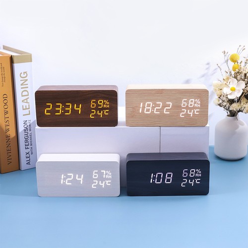 Digital alarm clock wooden led - digital,
