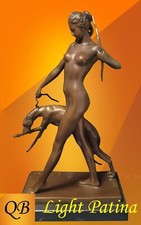BRONZE FIGURINE DIANA & HOUND