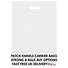 Strong White Patch Handle Plastic Carrier Bags Scorpion 15x18 22x18 Retail