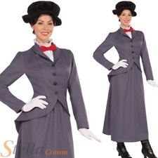 Ladies Victorian Nanny Teacher Adult Fancy Dress Costume Womens Outfit