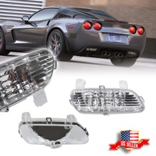 2X Clear Lens Chrome Rear Bumper Backup Reverse Lights For 2005-2013 Corvette C6