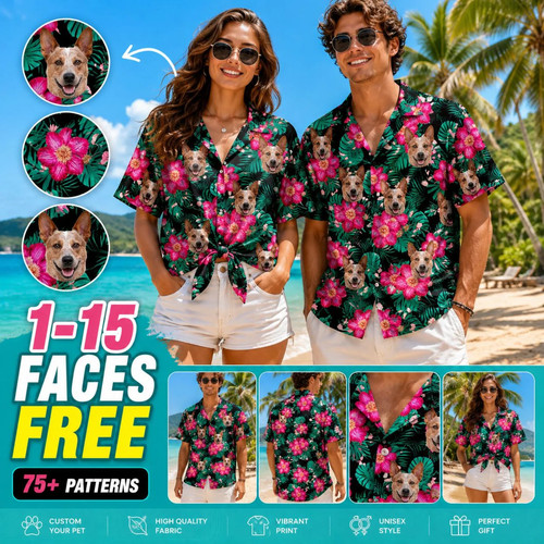 Custom dog photo hawaiian - custom,