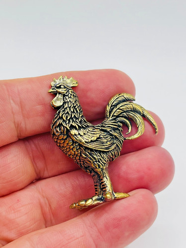 Solid brass cockerel rooster - brass,