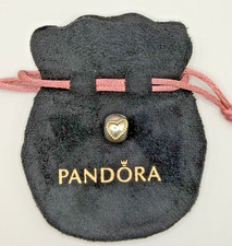 Genuine Pandora Retired Two Tone Gold Braided Heart Clip Charm #790599 925 ALE