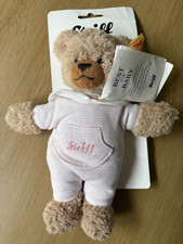 Steiff Sleep Easy 8.5" Teddy Bear Pink Striped Outfit 237102 Retired