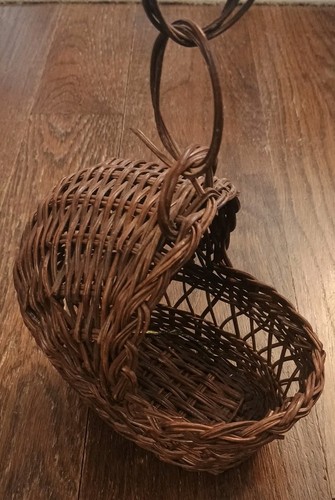 Vtg woven wicker - woven, doll