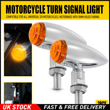 2PCS Chrome Motorcycle Front Rear Bullet Turn Signal Light Indicator Universal
