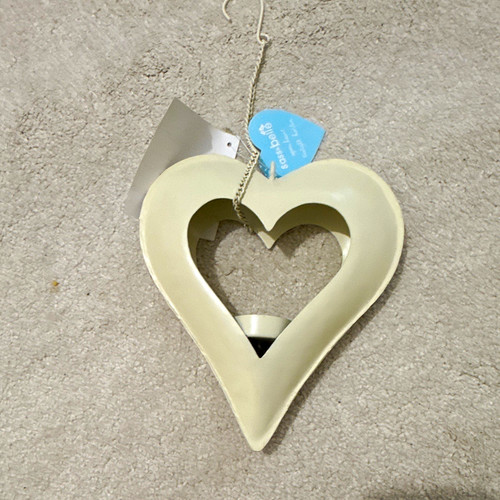 Hanging cream metal - metal, heart