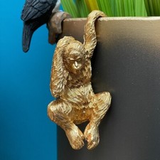Gold Orangutan Plant Pot