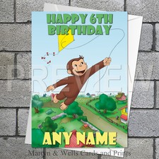Curious George birthday card