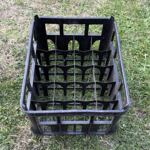 Black plastic bottle crate - bottle,