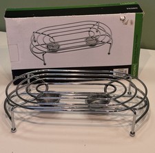 Chrome Tea-light Food Warmer Double Oval Design Hot Plate Dinner Parties Gift