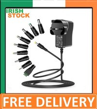 12V 1A 1000mA 100-240V AC 50/60Hz UK AC/DC Power Supply Adapter Charger Mains IR