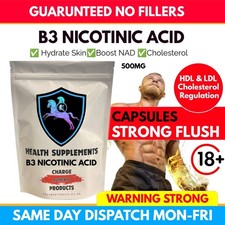 Niacin Vitamin B3 Strong 500mg Capsules Flushing Nicotinic Acid NAD