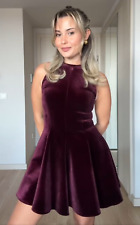 Zara Velvet Godet Dress ZW Collection Burgundy Maroon Size XS S M L 4043/185 New