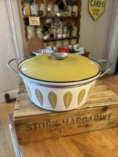 Vintage Cathrineholm Green & White Lotus Design Large & Deep Pan - Great!