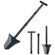 DR.?TEK Spade Shovel, Heavy Duty Garden Digging Shovel, T Handle, Root Cutter wi