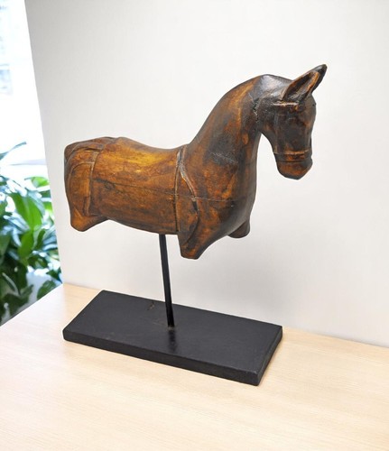 Vintage wooden horse figurine - vintage,